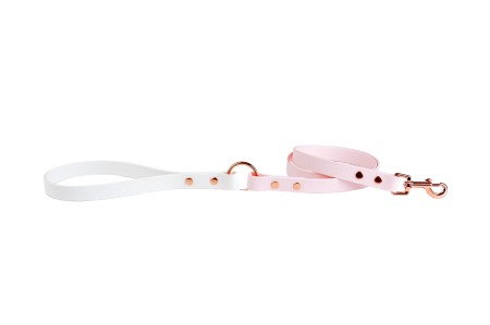 różowa smycz dla psa biothane